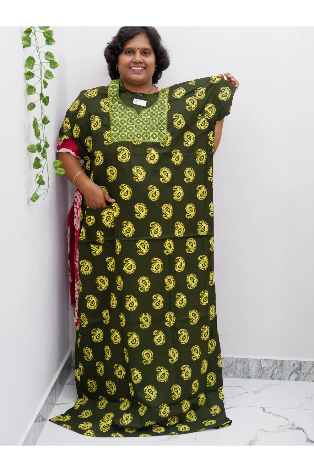 Extra Height Cotton Nighty for Women-Long Length Nighty