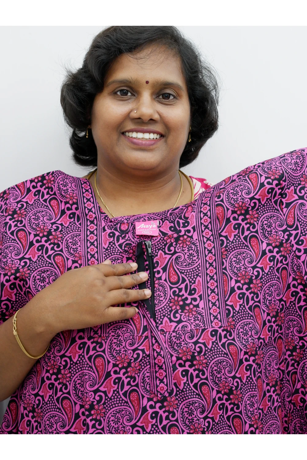 Elegant Zip Nighty – Jyothi Cotton Breeze