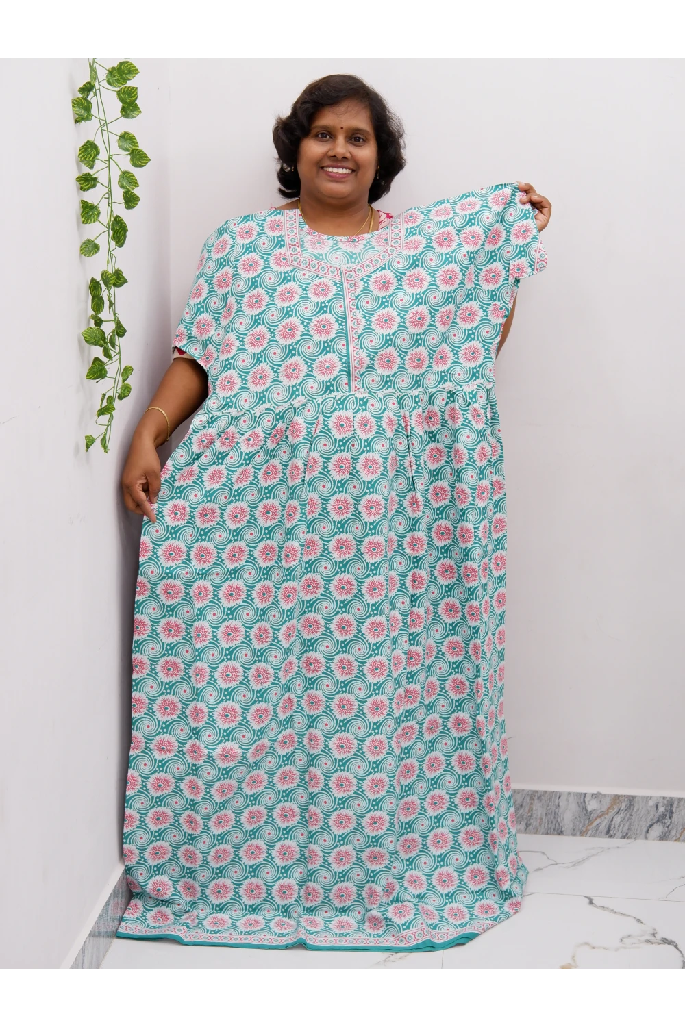 Elegant Zip Nighty – Jyothi Cotton Breeze