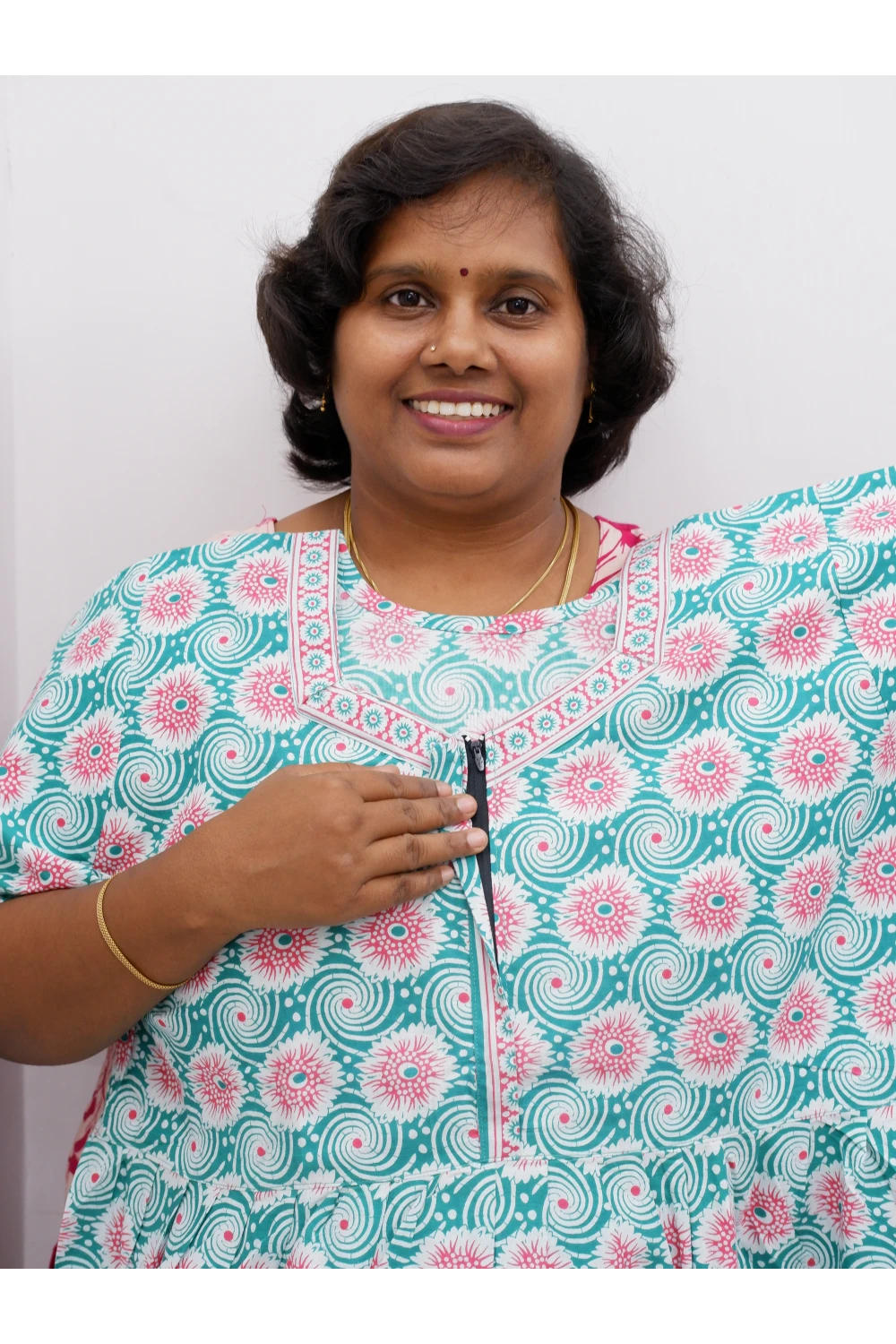 Elegant Zip Nighty – Jyothi Cotton Breeze