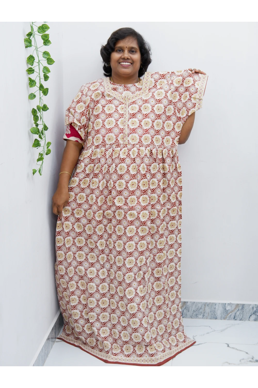 Elegant Zip Nighty – Jyothi Cotton Breeze