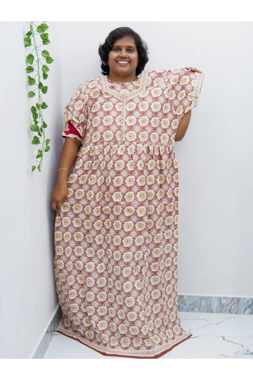 Elegant Zip Nighty – Jyothi Cotton Breeze