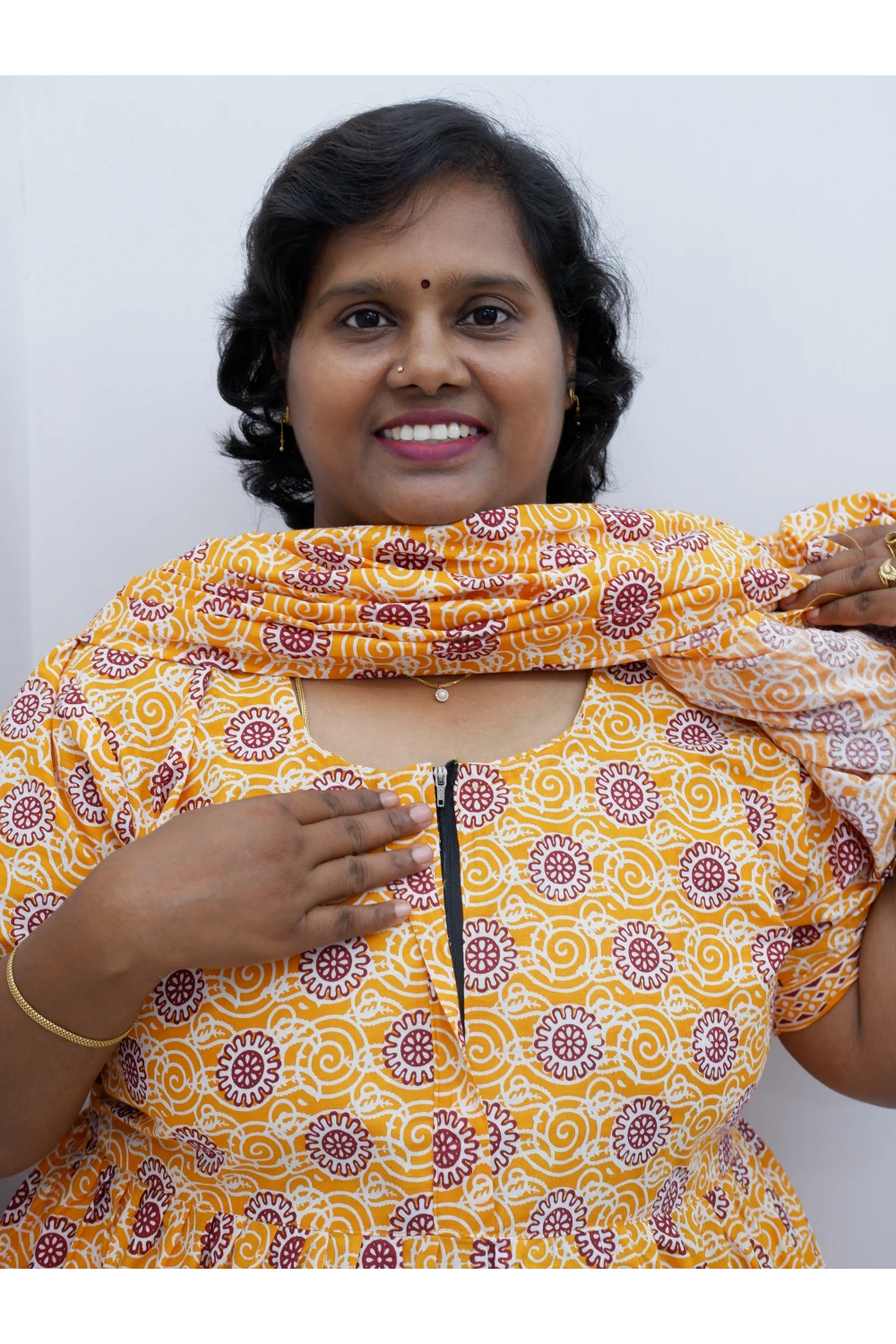 Shawl Draped Cotton Frock Nighty – Soft & Breezy