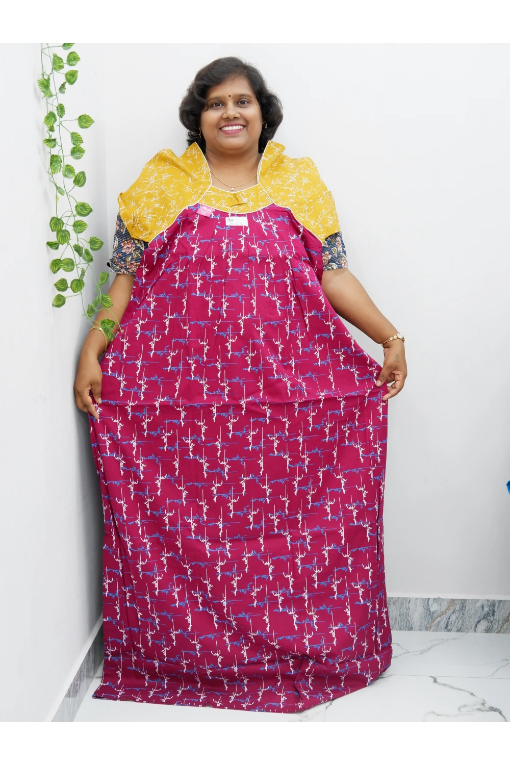 Extra Height Cotton Nighty for Women-Long Length Nighty