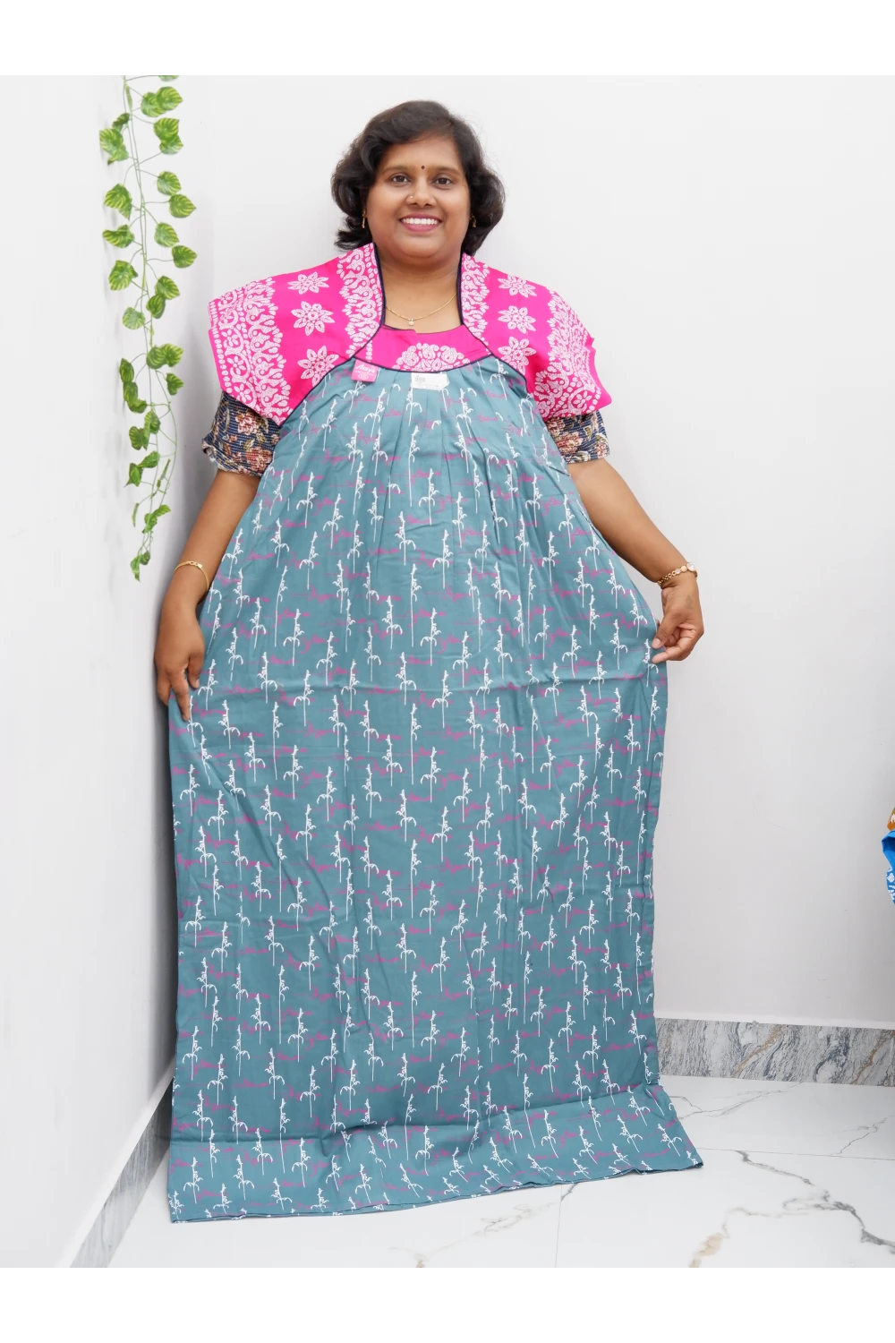 Extra Height Cotton Nighty for Women-Long Length Nighty