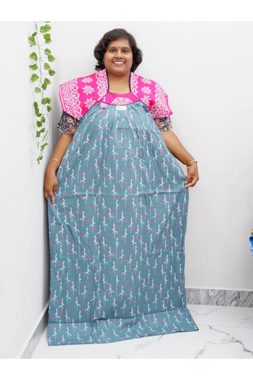 Extra Height Cotton Nighty for Women-Long Length Nighty