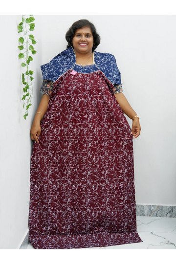 Extra Height Cotton Nighty for Women-Long Length Nighty