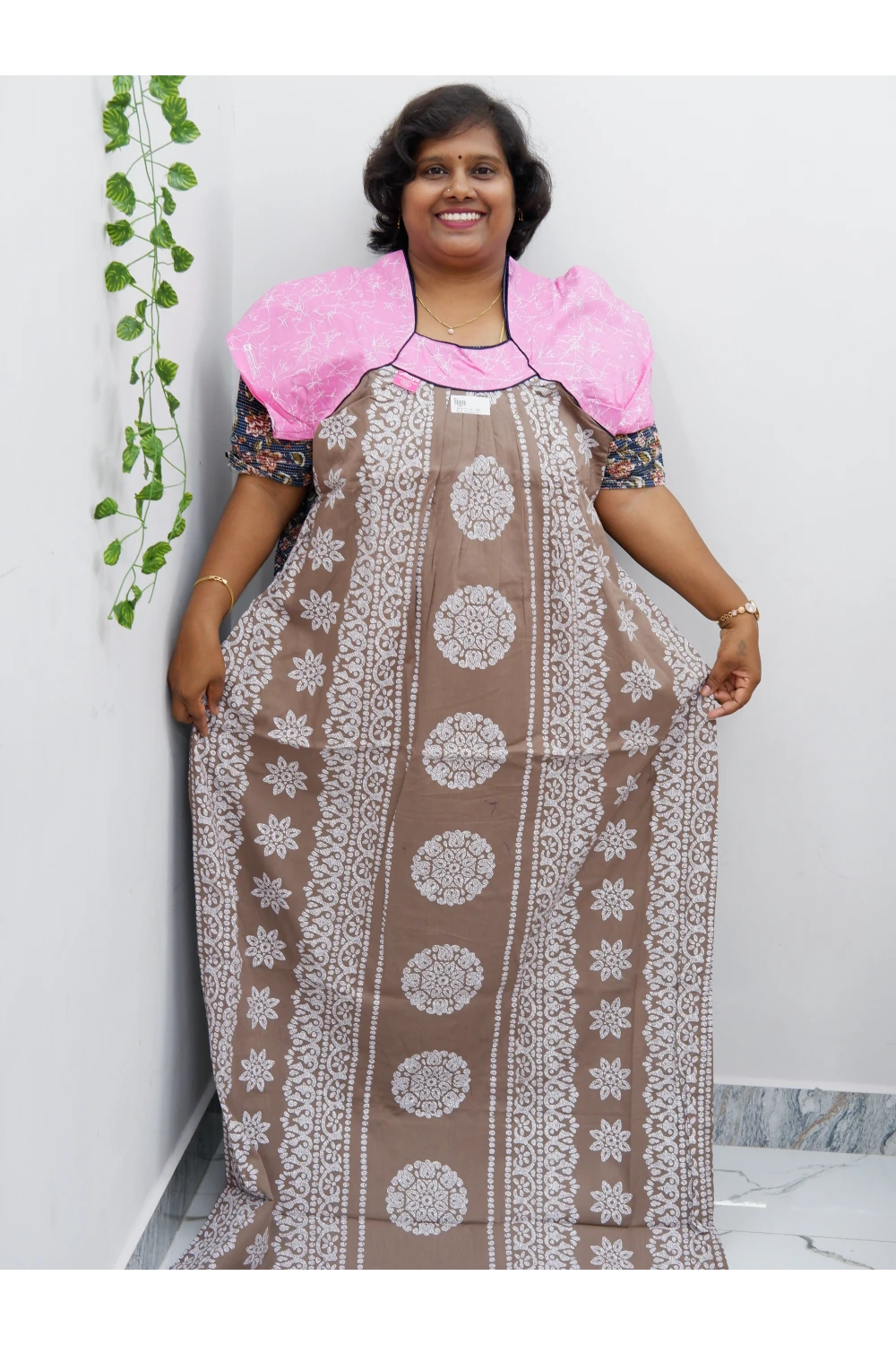 Extra Height Cotton Nighty for Women-Long Length Nighty