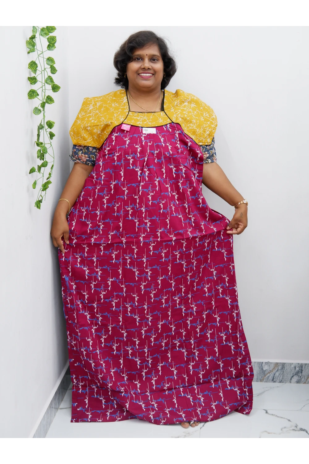 Extra Height Cotton Nighty for Women-Long Length Nighty