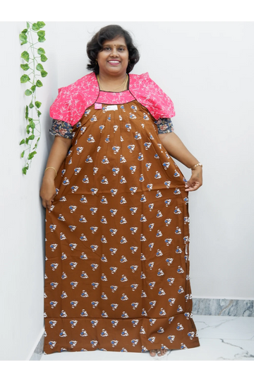 Extra Height Cotton Nighty for Women-Long Length Nighty