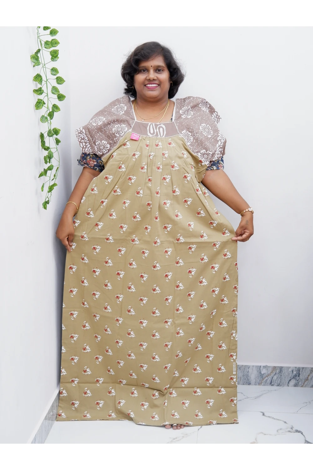 Extra Height Cotton Nighty for Women-Long Length Nighty