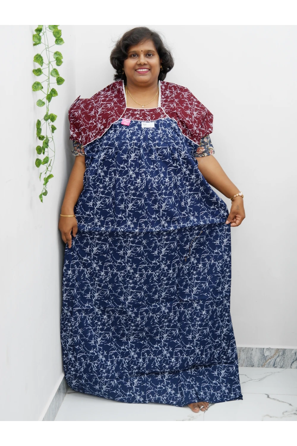 Extra Height Cotton Nighty for Women-Long Length Nighty