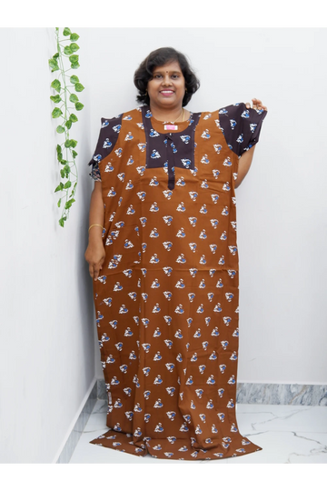 Extra Height Cotton Nighty for Women-Long Length Nighty