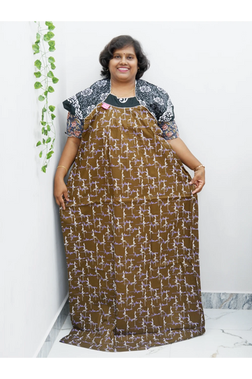 Extra Height Cotton Nighty for Women-Long Length Nighty