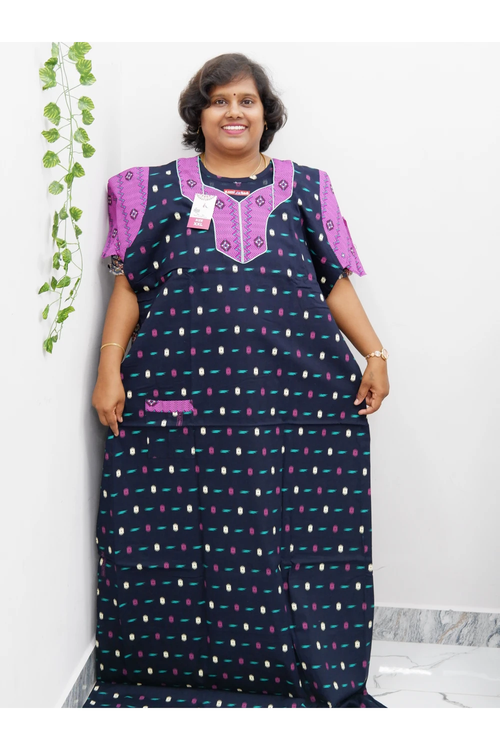 Extra Height Cotton Nighty for Women-Long Length Nighty