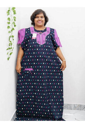 Extra Height Cotton Nighty for Women-Long Length Nighty