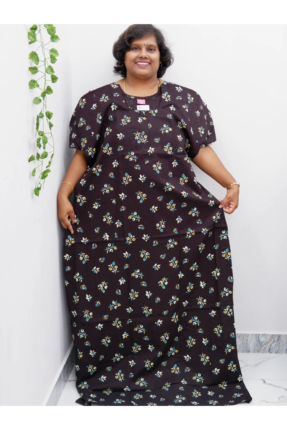 Extra Height Cotton Nighty for Women-Long Length Nighty