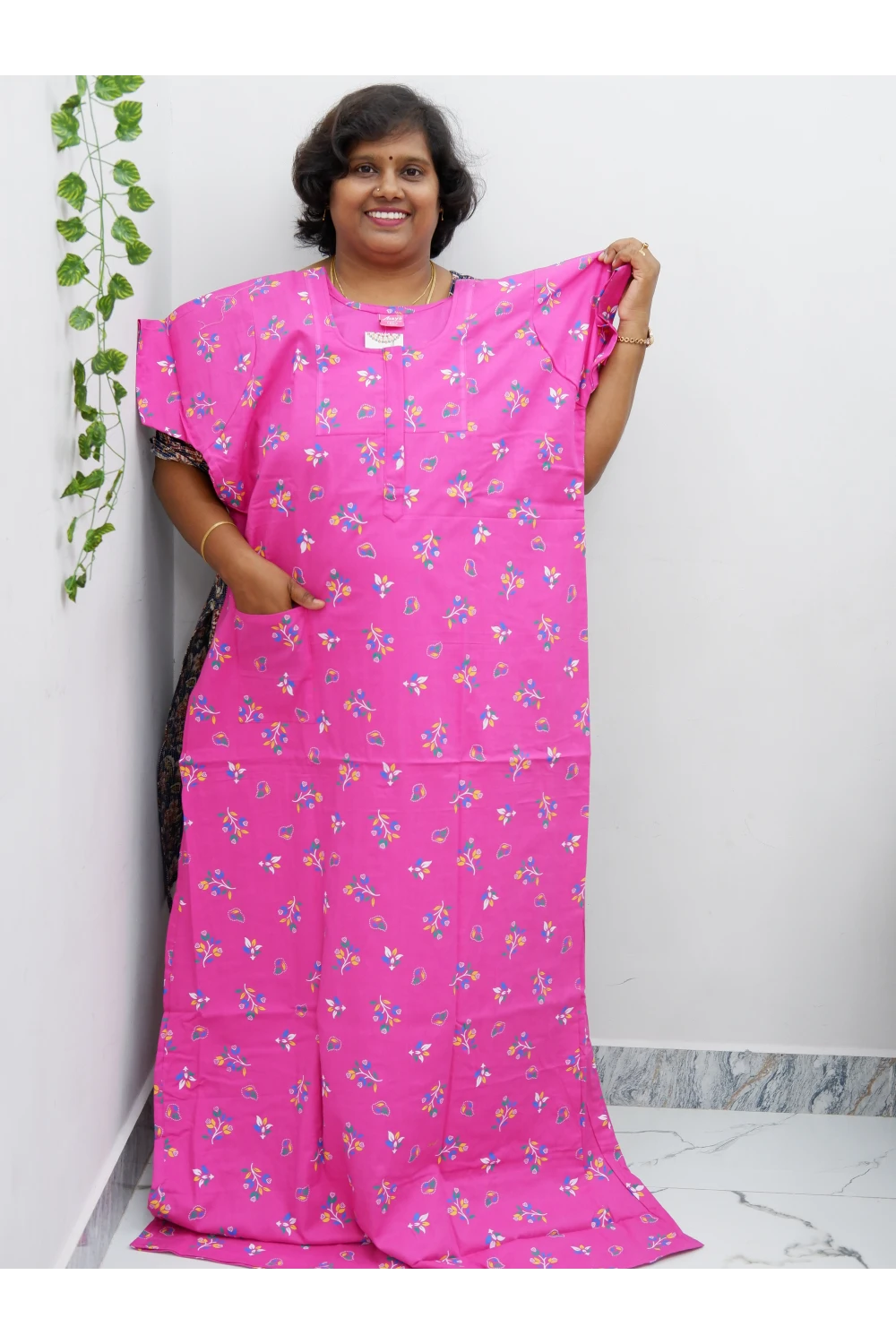 Extra Height Cotton Nighty for Women-Long Length Nighty