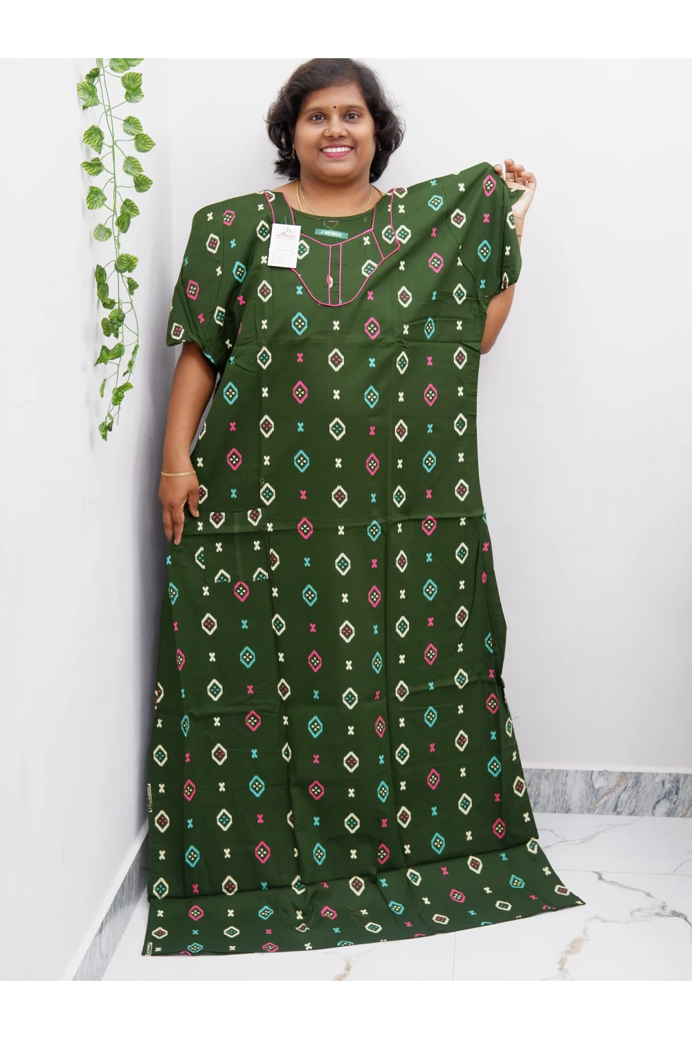 Extra Height Cotton Nighty for Women-Long Length Nighty