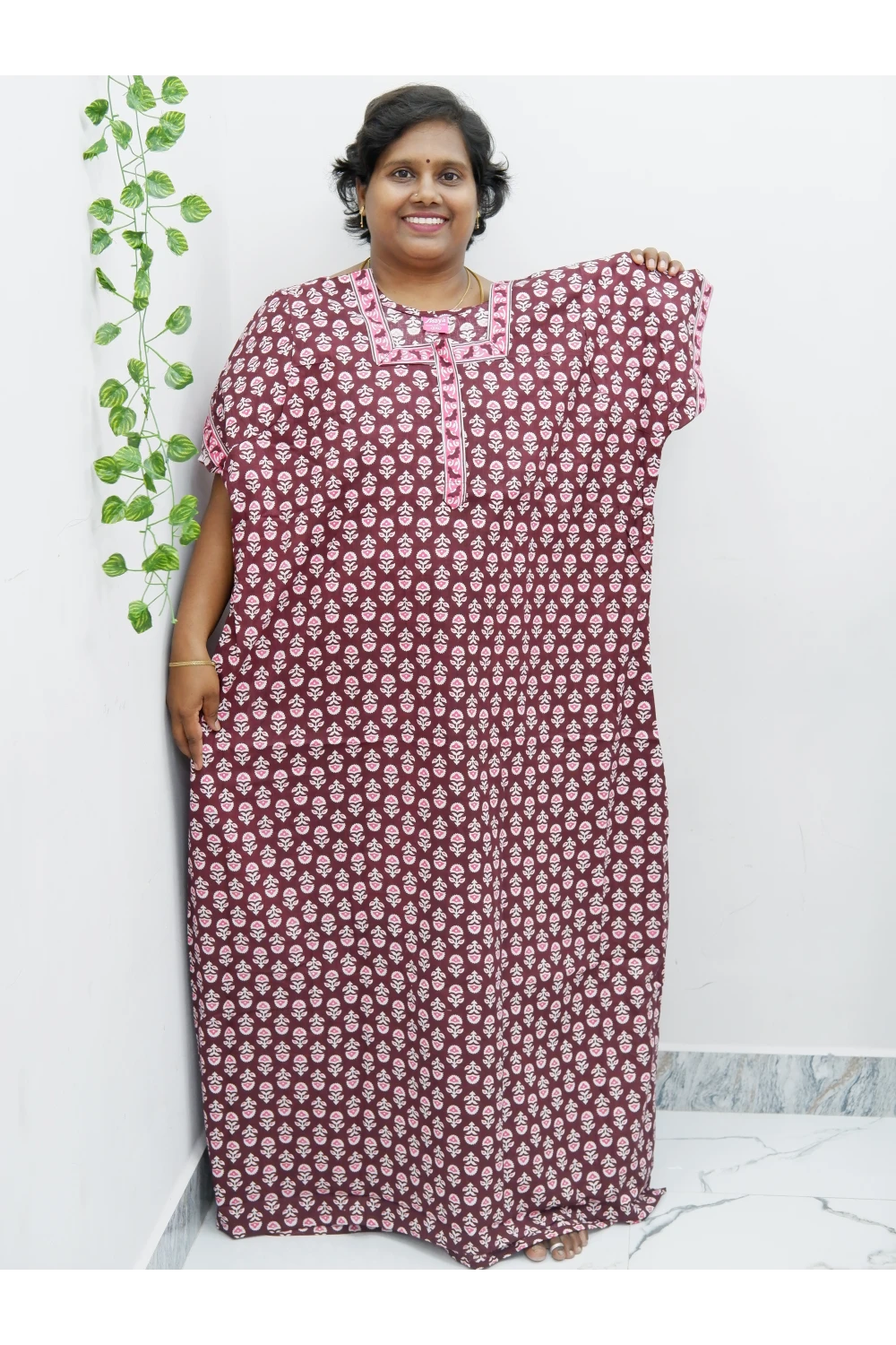 Elegant Zip Nighty – Jyothi Cotton Breeze