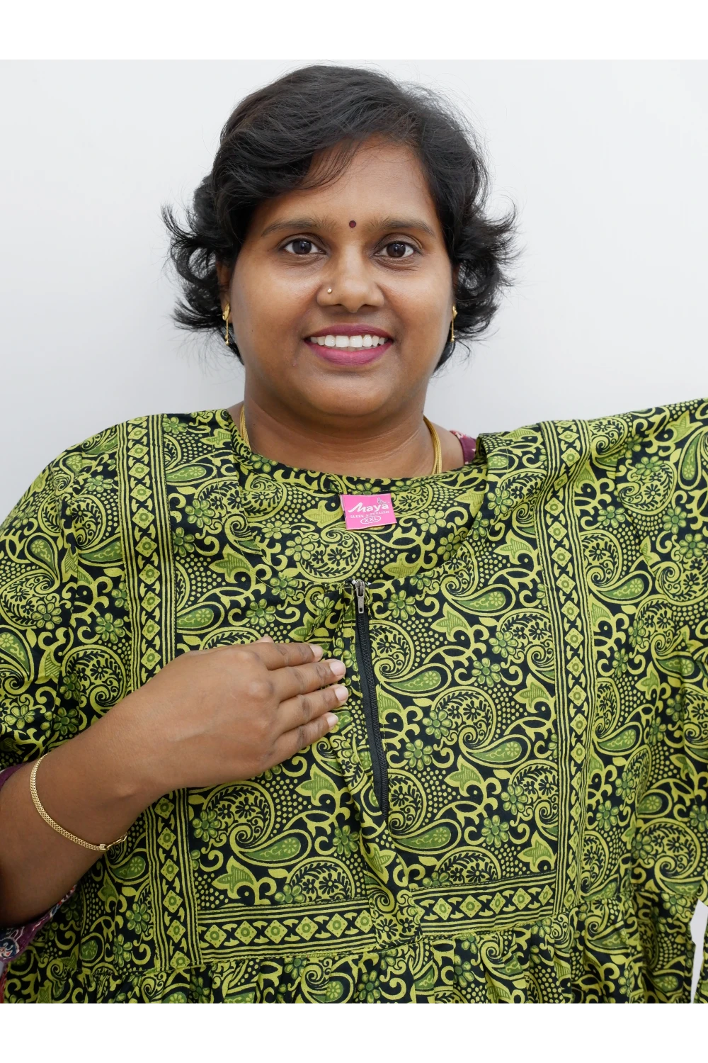 Midi Frock with Back Knot & Front Zip Jyothi Cotton Nighty