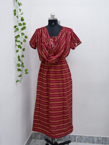 Shawl Draped Cotton Frock Nighty – Soft & Breezy