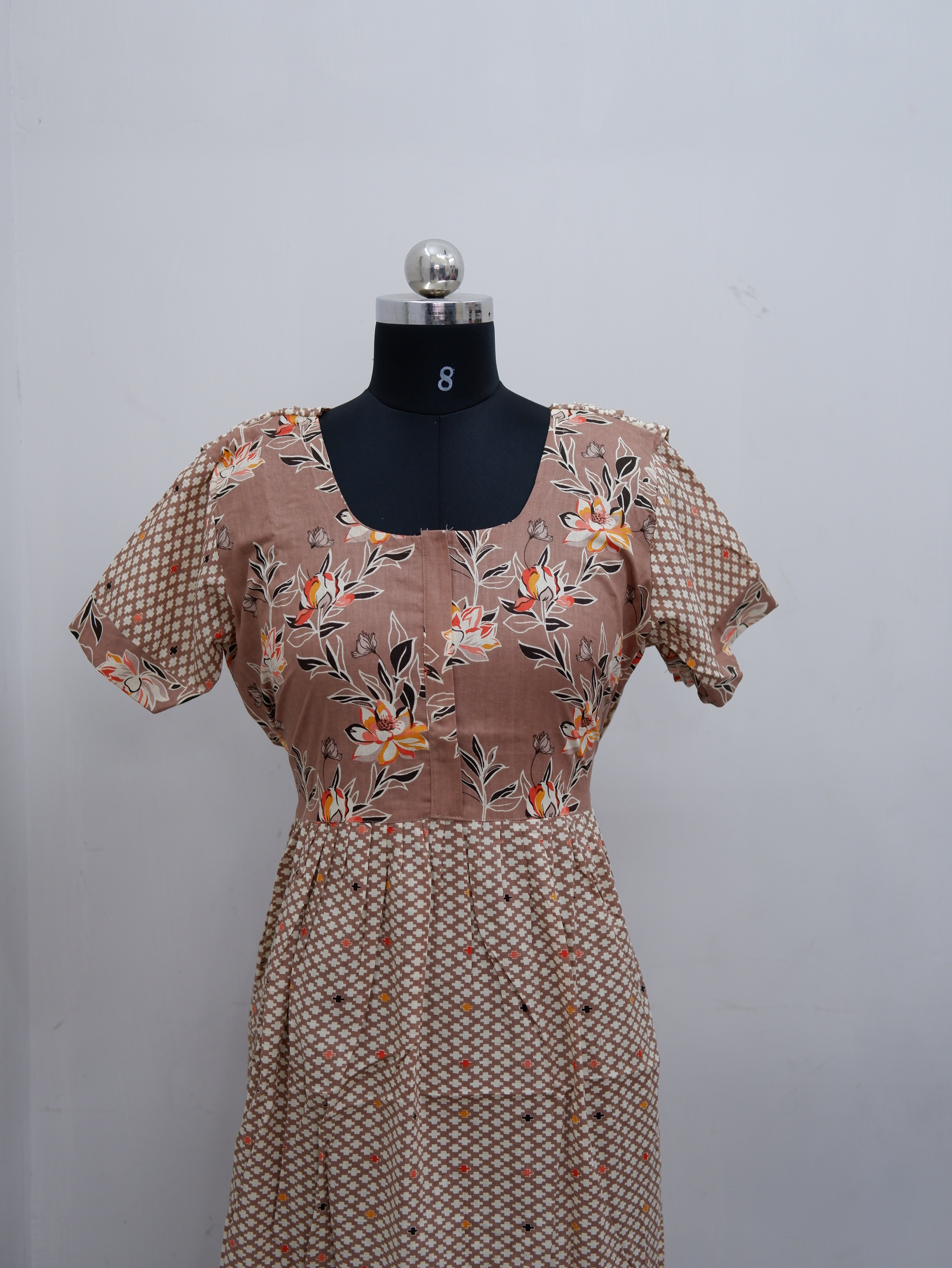 Shawl Draped Cotton Frock Nighty – Soft & Breezy