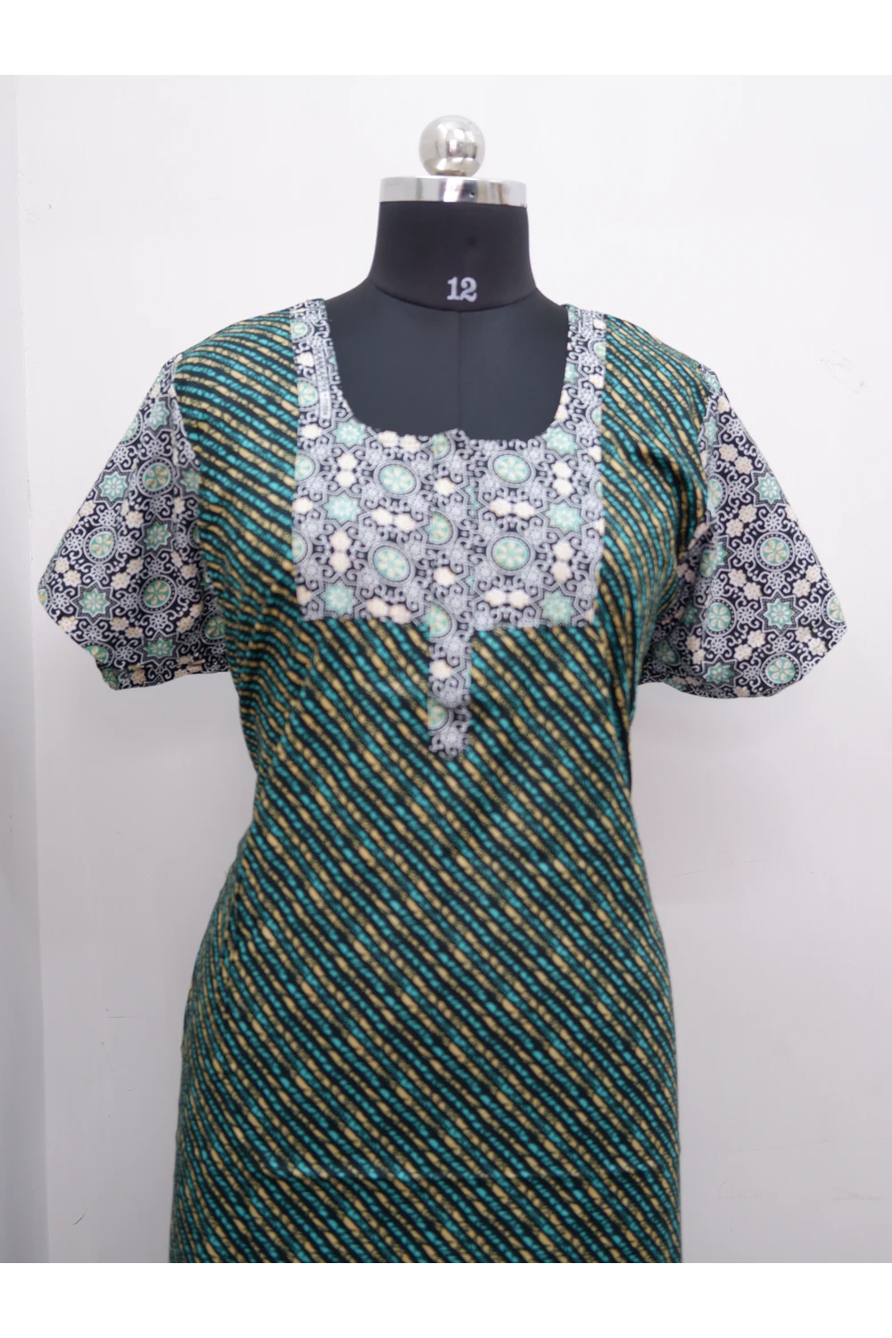 Elegant Zip-Front Pure Cotton Nighty