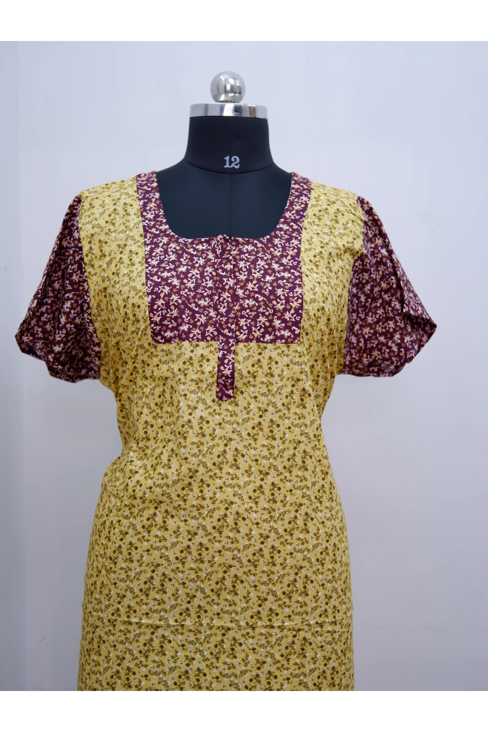 Elegant Zip-Front Pure Cotton Nighty