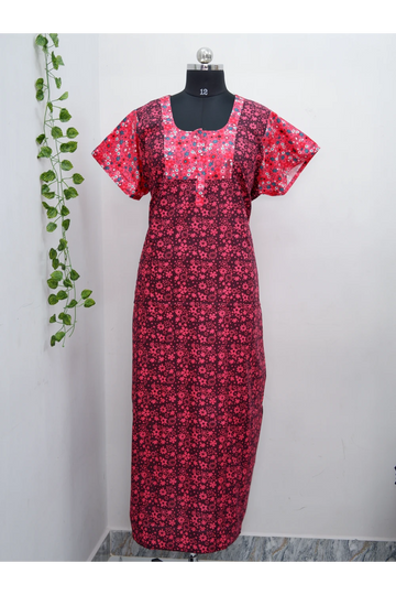 Elegant Zip-Front Pure Cotton Nighty
