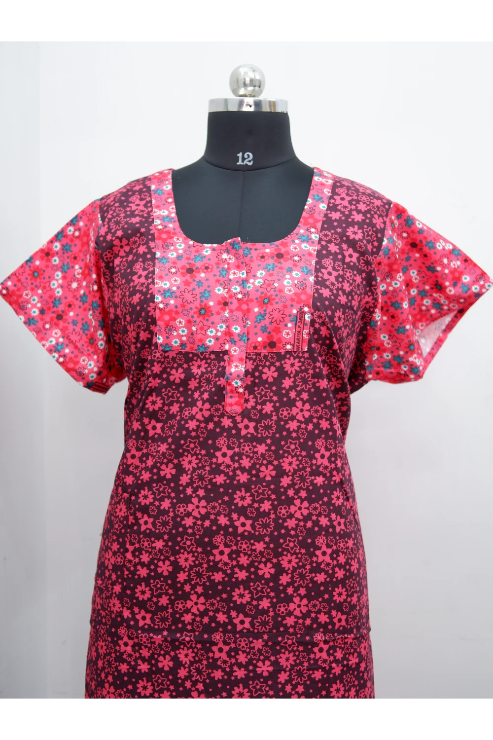 Elegant Zip-Front Pure Cotton Nighty