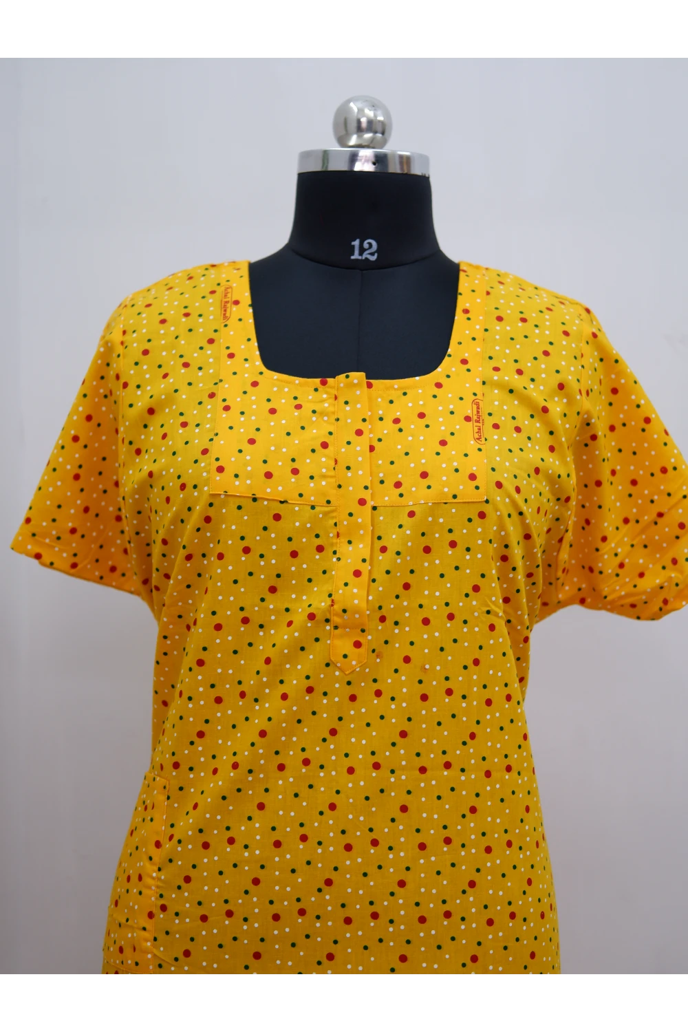 Elegant Zip-Front Pure Cotton Nighty