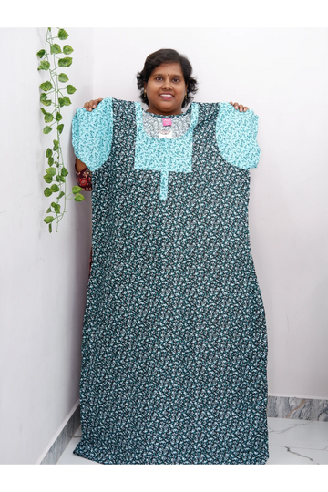 Elegant Zip-Front Pure Cotton Nighty