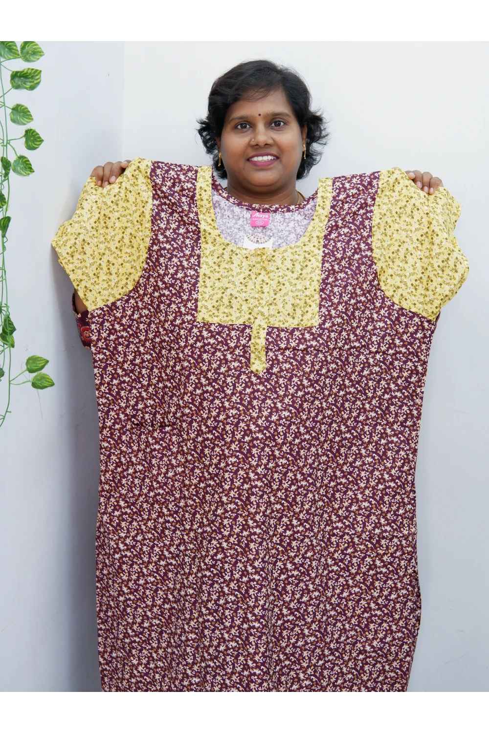Elegant Zip-Front Pure Cotton Nighty