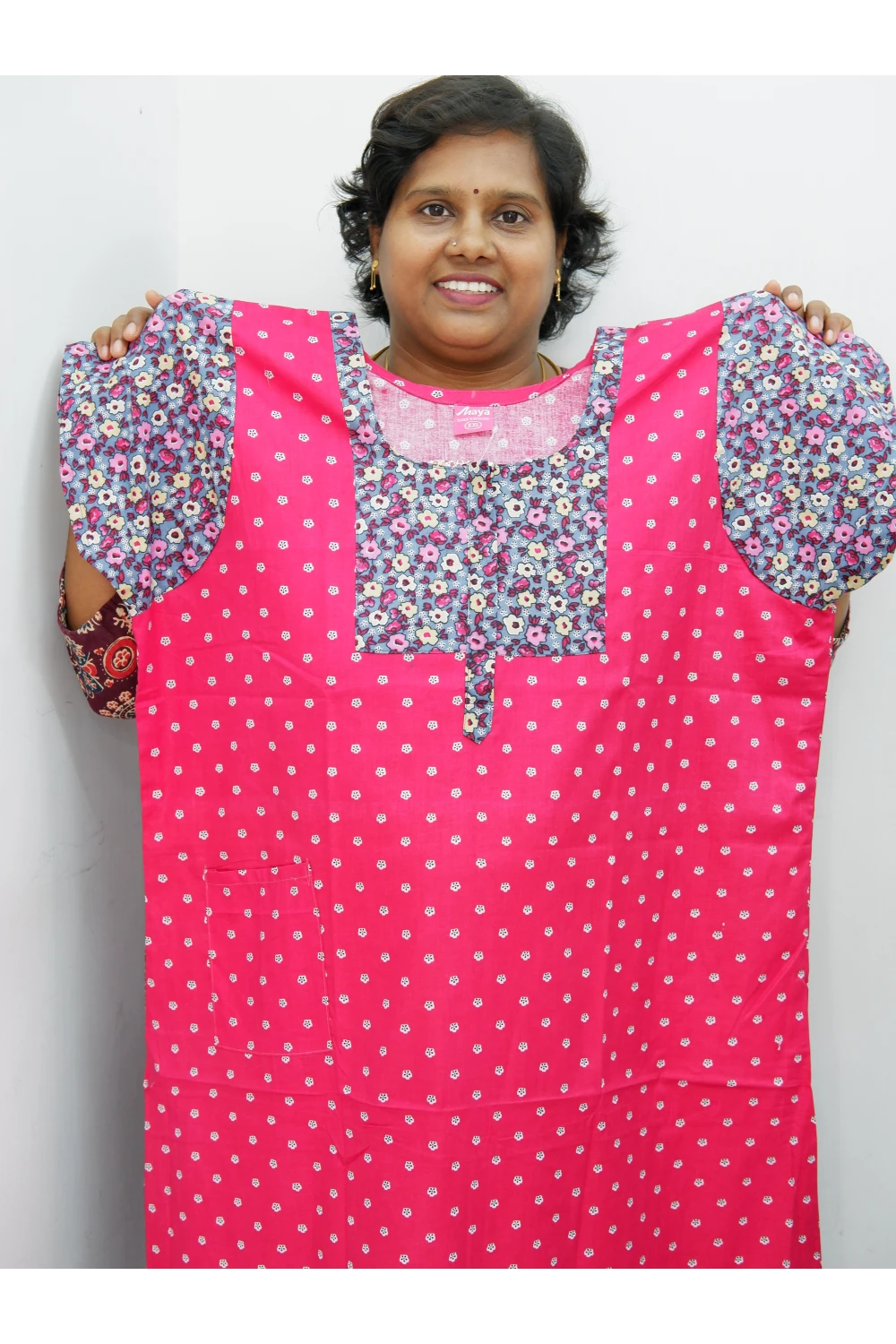 Elegant Zip-Front Pure Cotton Nighty