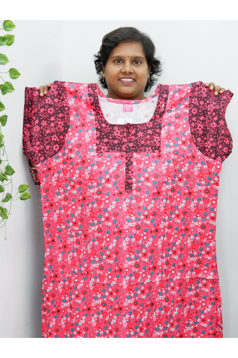 Elegant Zip-Front Pure Cotton Nighty
