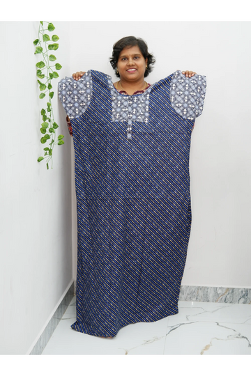 Elegant Zip-Front Pure Cotton Nighty