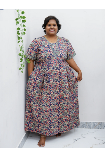 Premium V-Neck Cotton Frock for Women – Breathable & Skin-Friendly