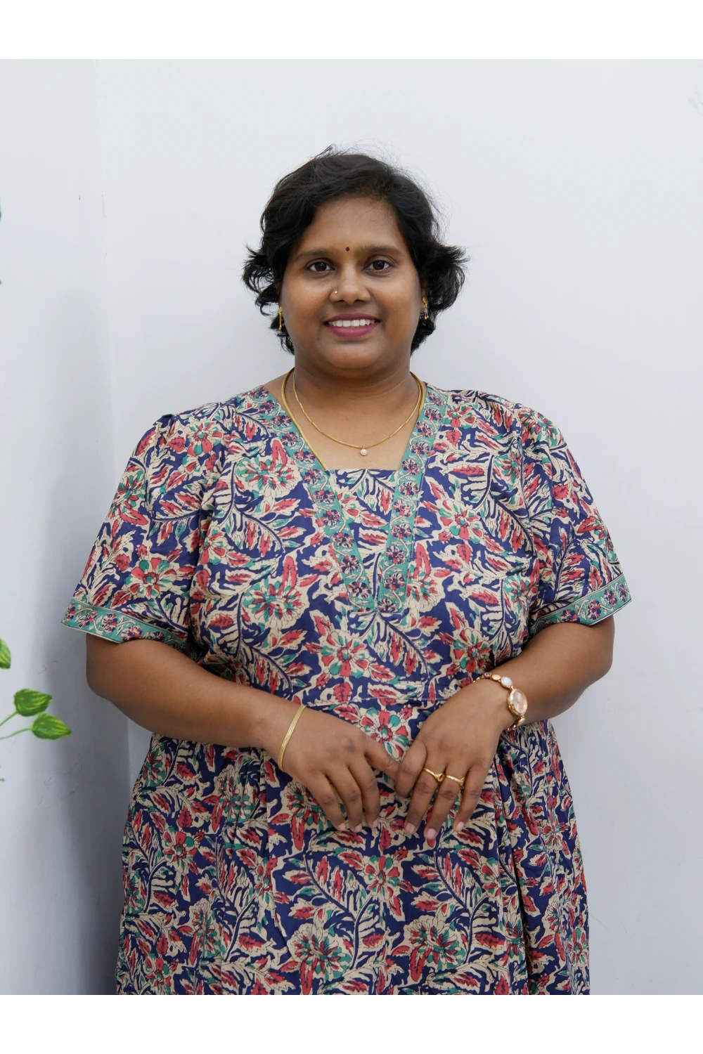 Premium V-Neck Cotton Frock for Women – Breathable & Skin-Friendly