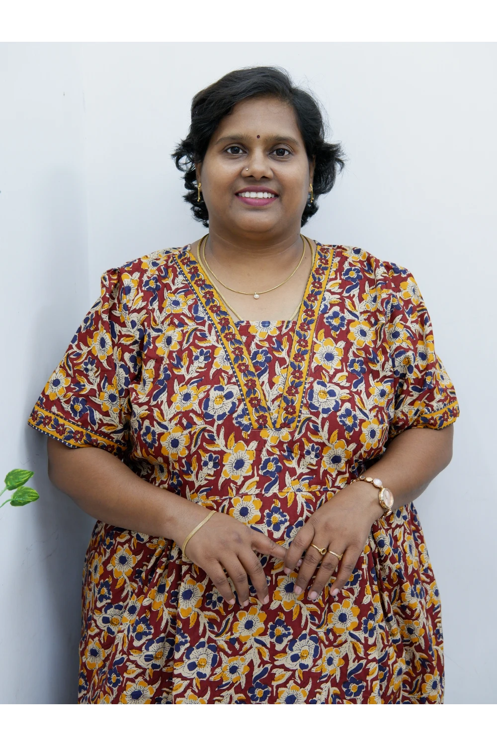 Premium V-Neck Cotton Frock for Women – Breathable & Skin-Friendly