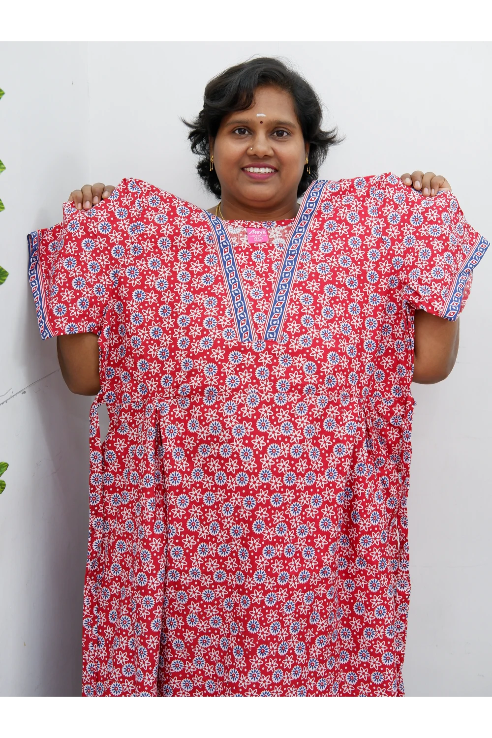 Premium V-Neck Cotton Frock for Women – Breathable & Skin-Friendly