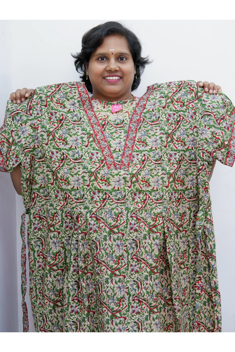 Premium V-Neck Cotton Frock for Women – Breathable & Skin-Friendly
