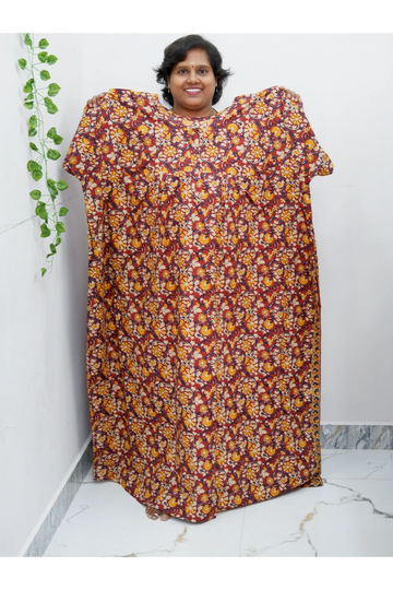 Plus Size Elegant Zip Nighty – Jyothi Cotton Breeze