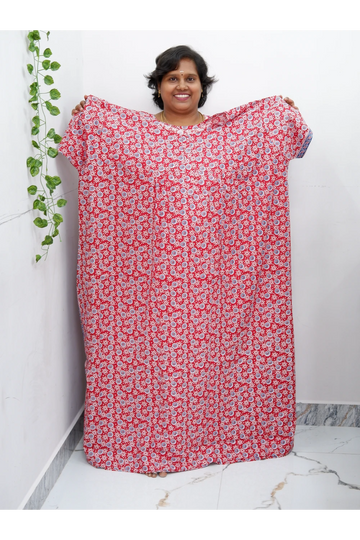Plus Size Elegant Zip Nighty – Jyothi Cotton Breeze