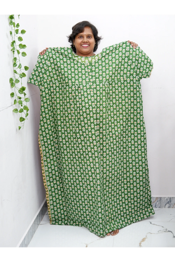 Plus Size Elegant Zip Nighty – Jyothi Cotton Breeze