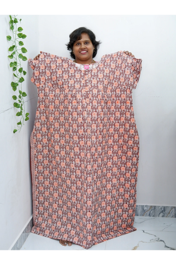 Plus Size Elegant Zip Nighty – Jyothi Cotton Breeze