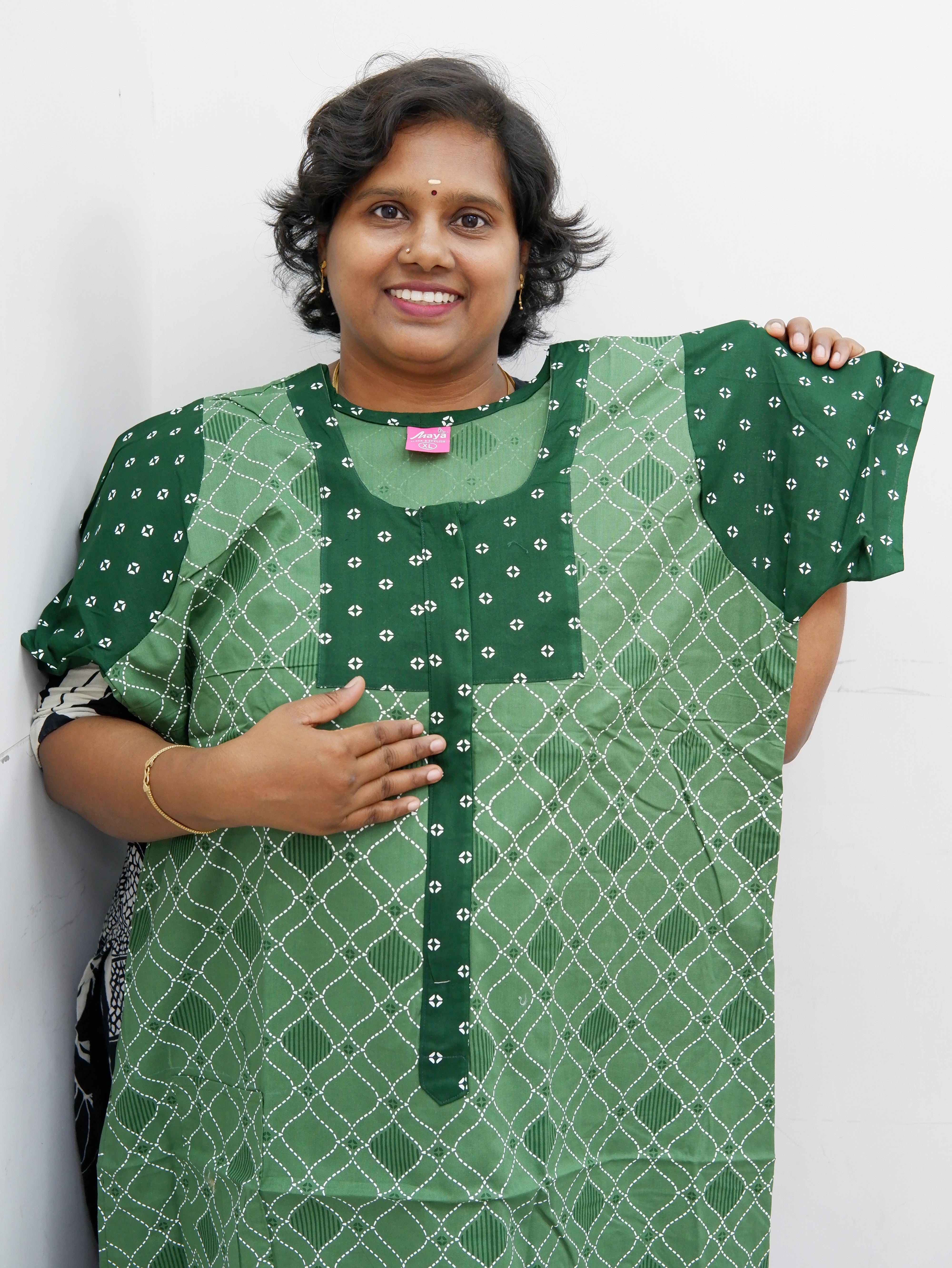 Feeding-Friendly Cotton Nighty with Long Zip