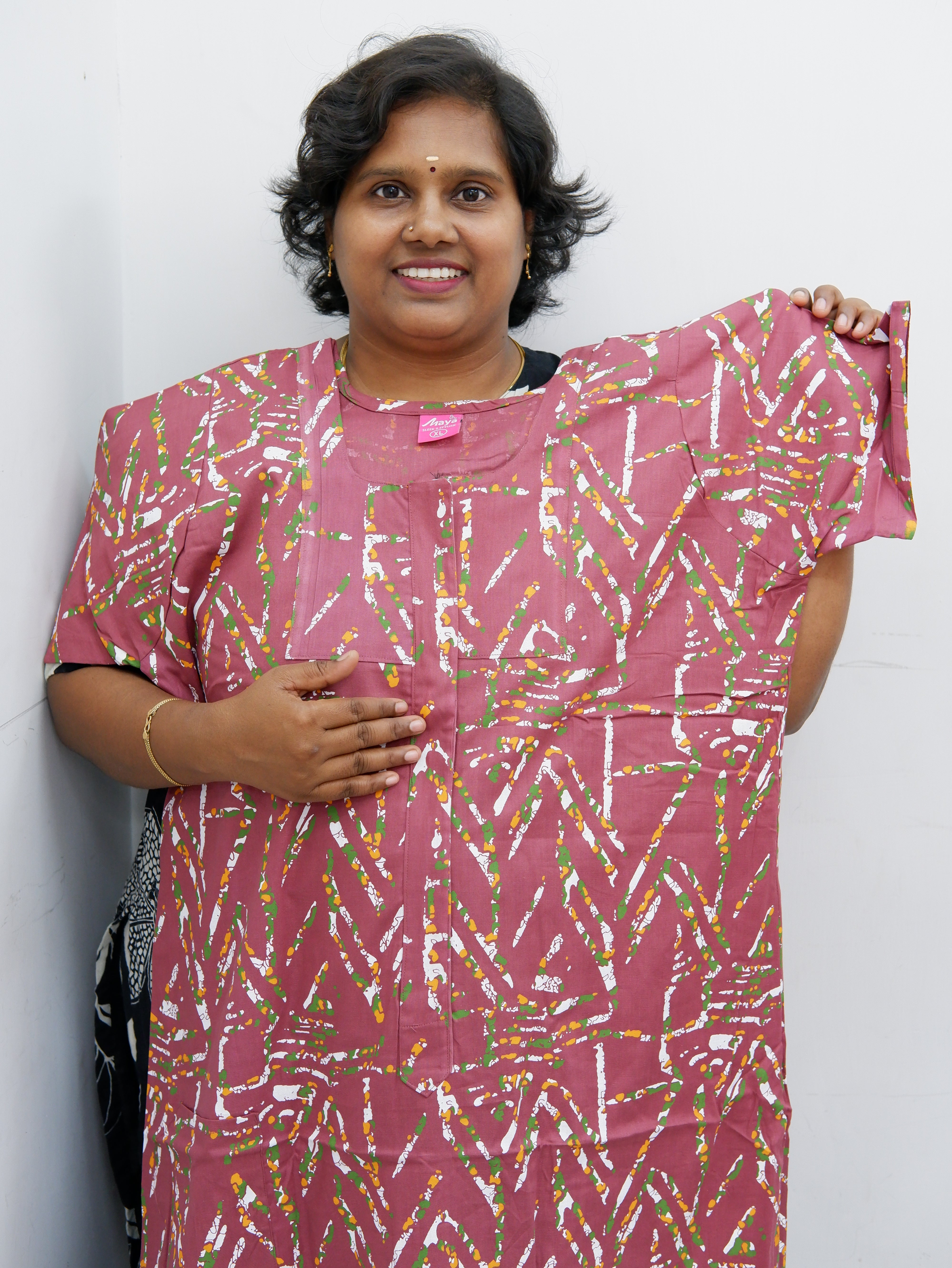 Feeding-Friendly Cotton Nighty with Long Zip