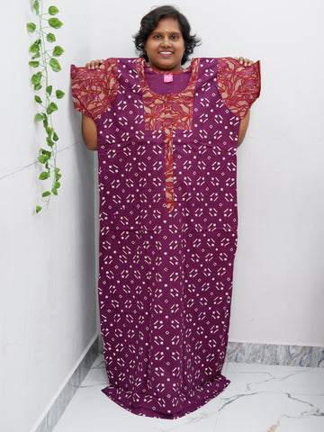 Feeding-Friendly Cotton Nighty with Long Zip