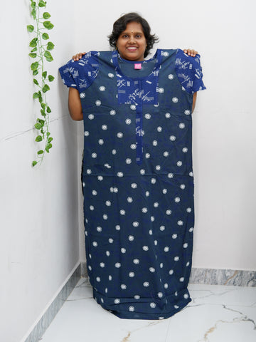 Feeding-Friendly Cotton Nighty with Long Zip